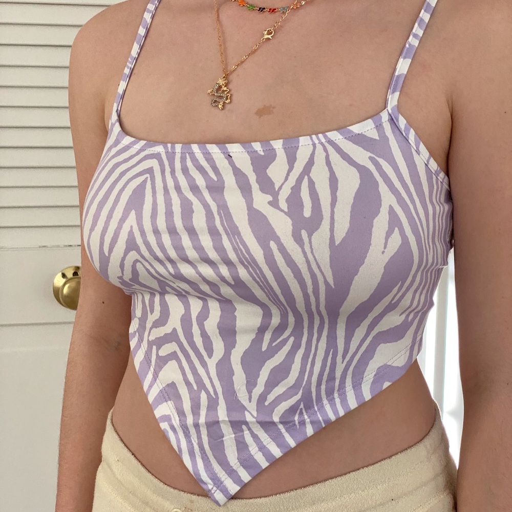 lilac zebra top